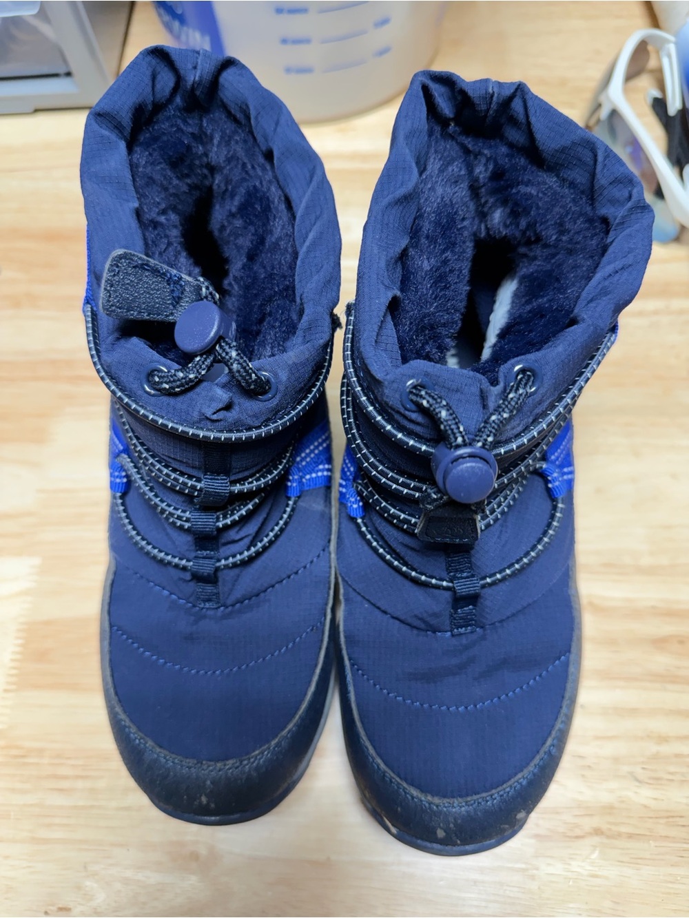 Lands' End Navy Kids' Insulated Snow Boots with Toggle Lacing